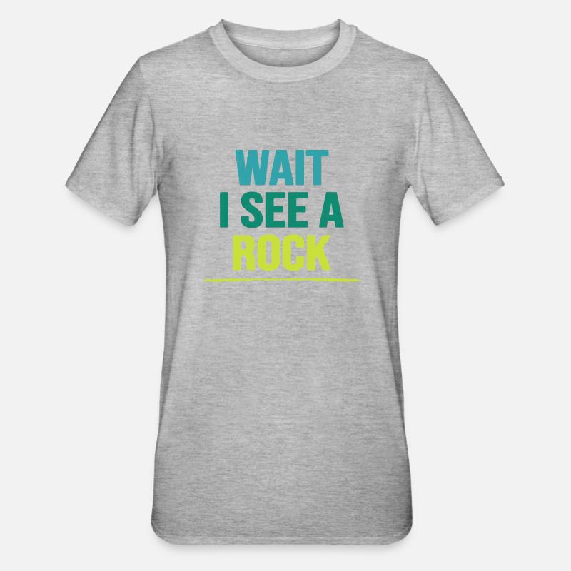 bouldern boulderfelsen freiklettern boulderroute - Unisex Polycotton T-Shirt - Grau meliert