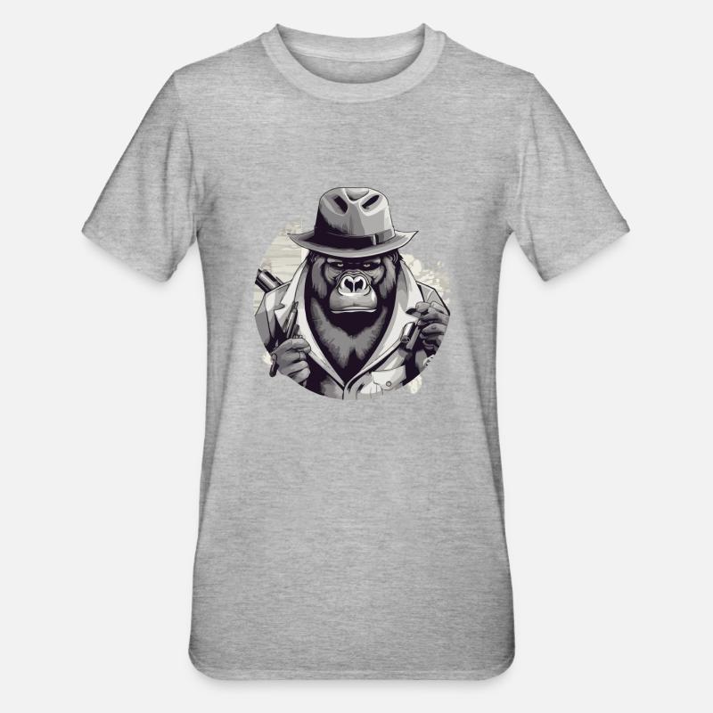 Le gorille - T-shirt polycoton Unisexe - gris chiné