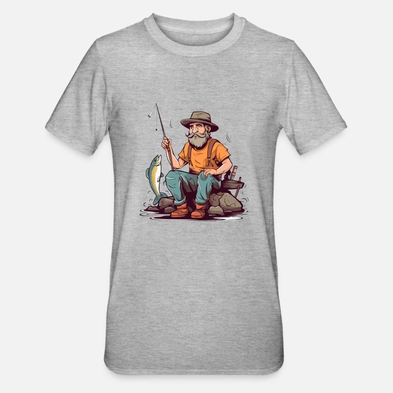 Papi Pfirsich - Unisex Polycotton T-Shirt - Grau meliert