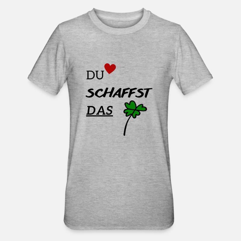 Du schaffst das - Unisex Polycotton T-Shirt - Grau meliert