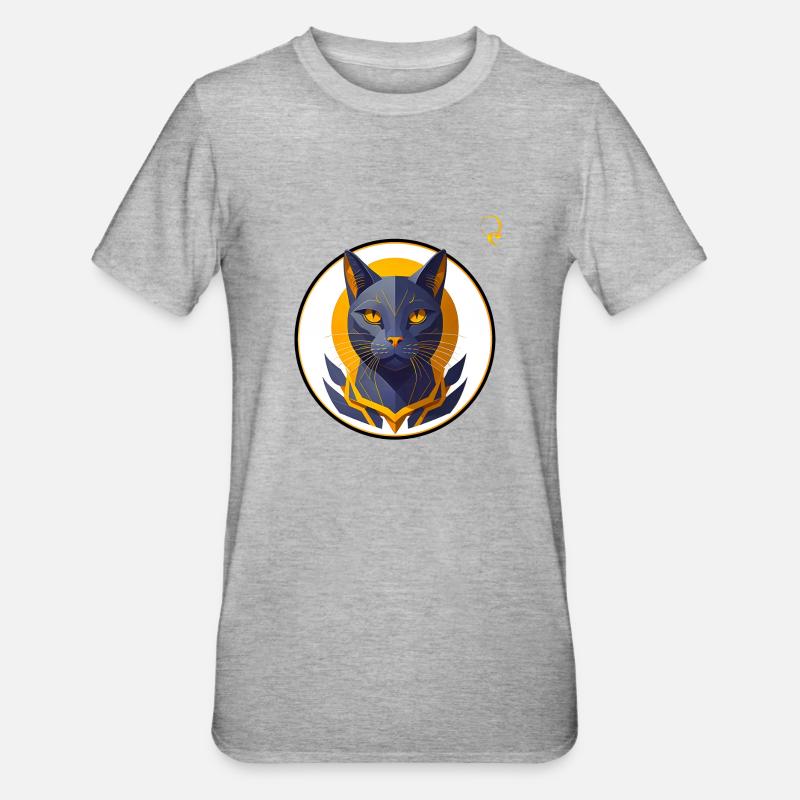 LE CHAT - T-shirt polycoton Unisexe - gris chiné