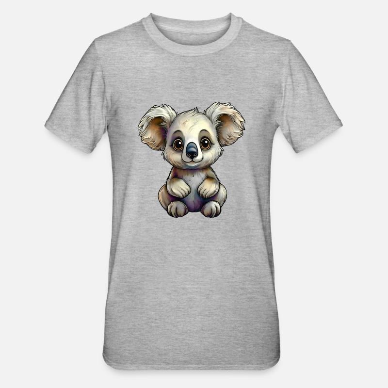Tiny Koala - Unisex Polycotton T-Shirt - heather grey