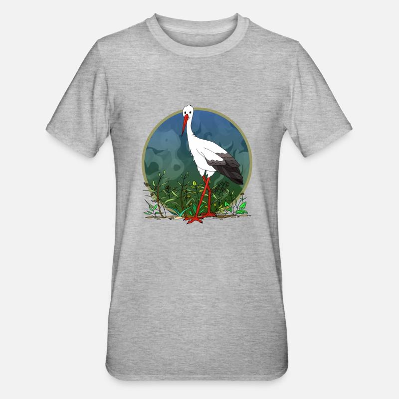 Storchvogel - Unisex Polycotton T-Shirt - Grau meliert