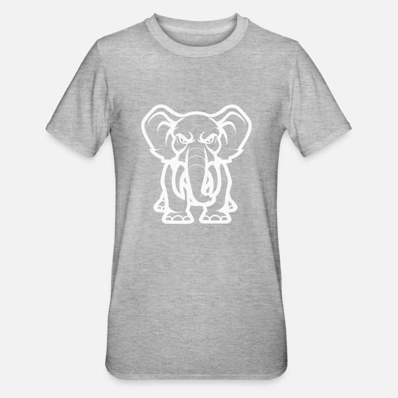 elefant - Unisex Polycotton T-Shirt - Grau meliert