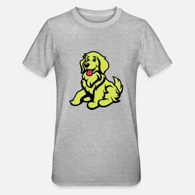 hund comic tier - Unisex Polycotton T-Shirt - Grau meliert