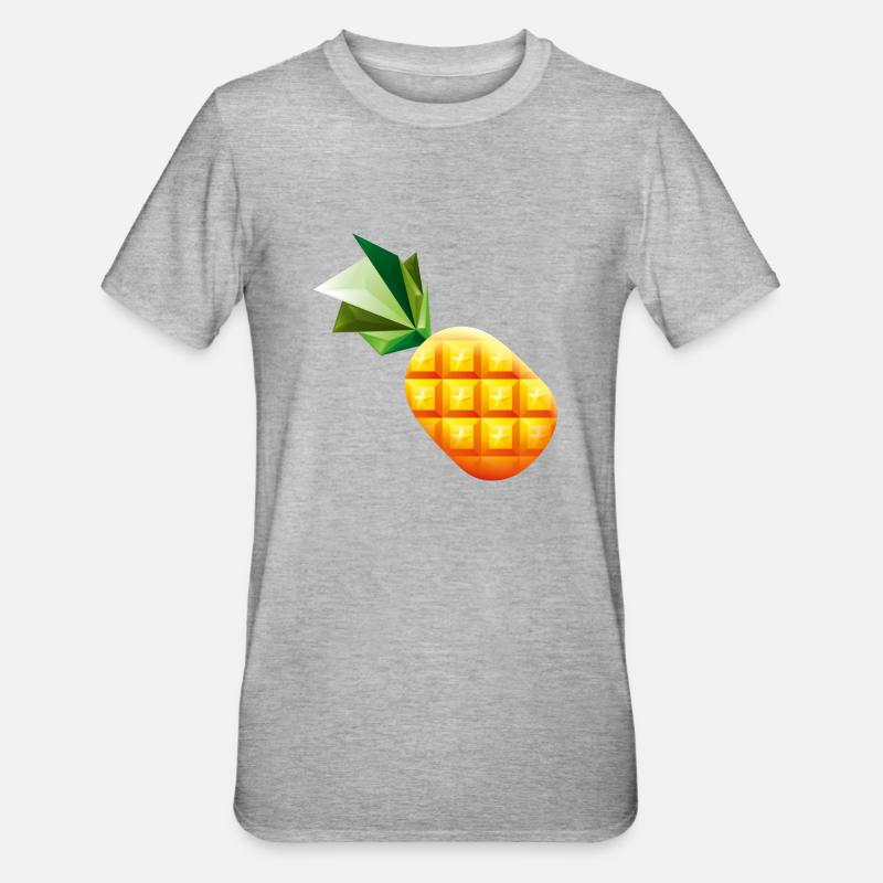 Smiley Pineapple - T-shirt polycoton Unisexe - gris chiné