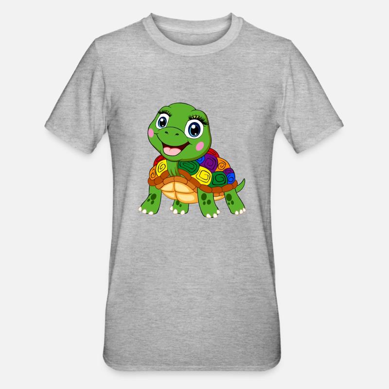 rainbow turtle lgbt armor animal lgbtqia - Unisex Polycotton T-Shirt - heather grey