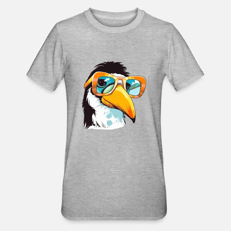 Schau dir den Tukan an - Unisex Polycotton T-Shirt - Grau meliert