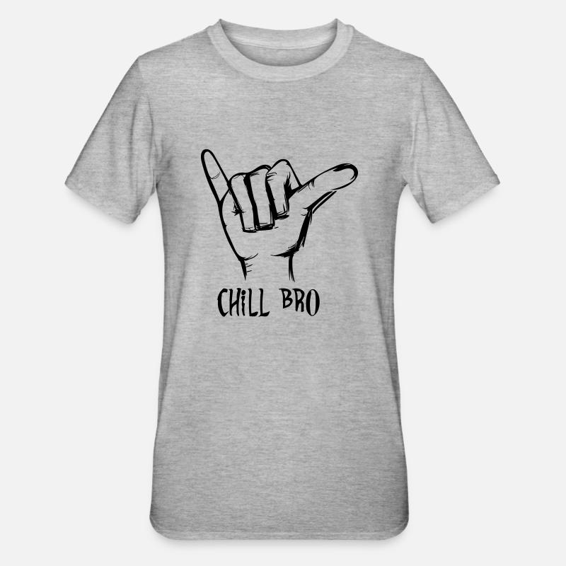 chill Bruder - Unisex Polycotton T-Shirt - Grau meliert