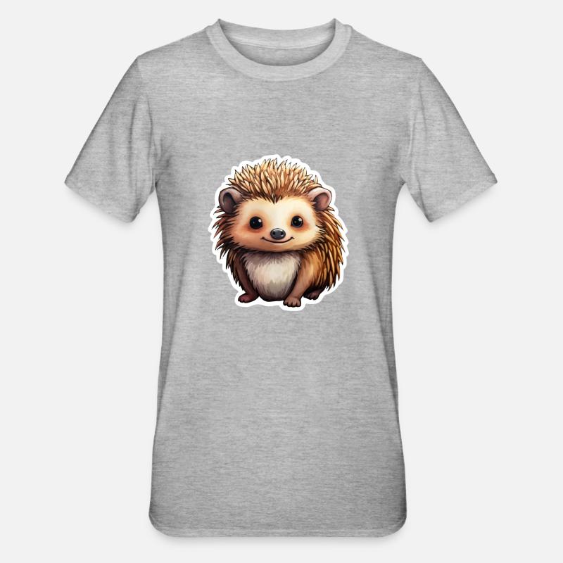 Igel kindlich - Unisex Polycotton T-Shirt - Grau meliert
