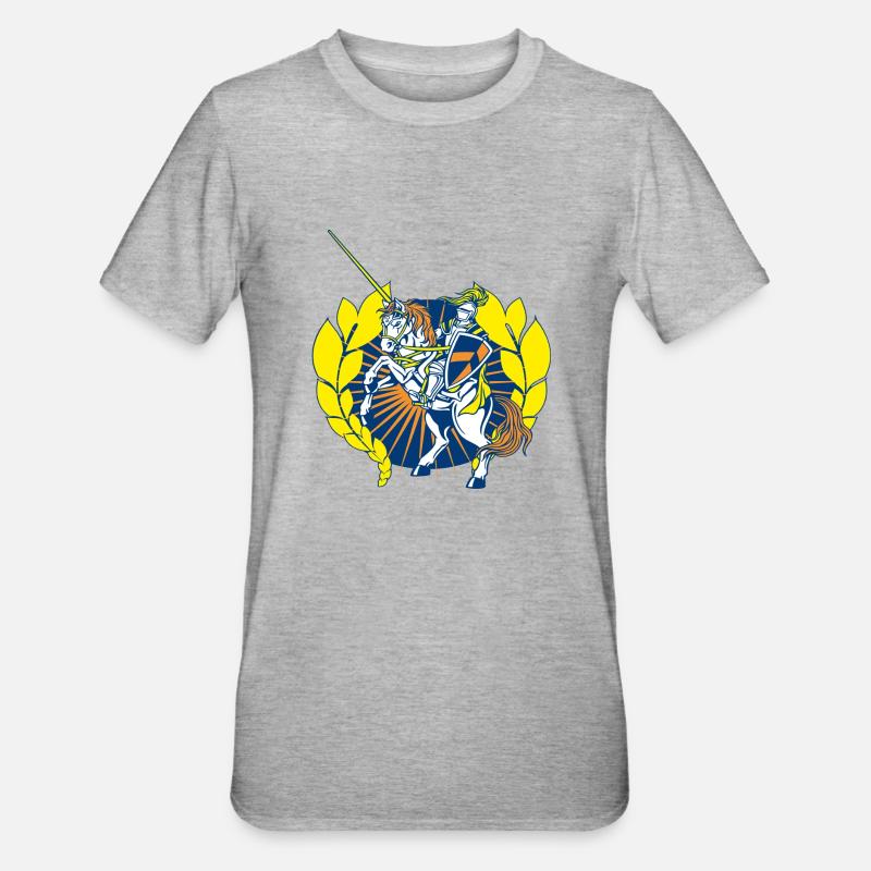 Ritter2 - Unisex Polycotton T-Shirt - Grau meliert