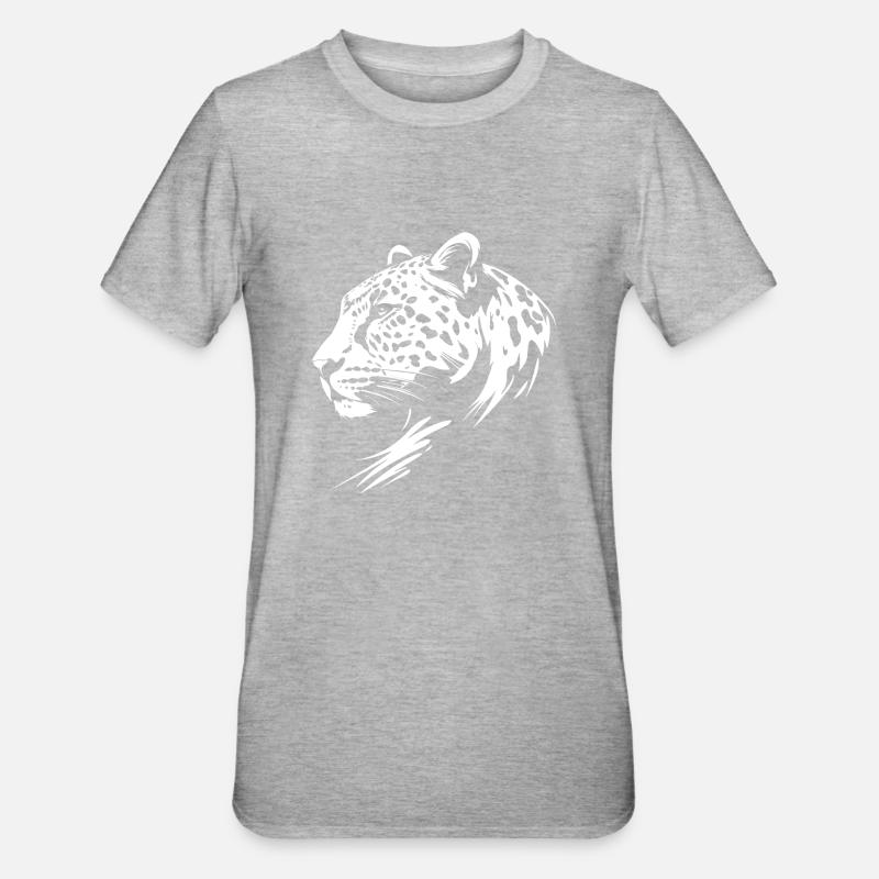 Leopard - Unisex Polycotton T-Shirt - heather grey