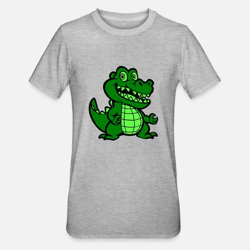 Bande dessinée crocodile - T-shirt polycoton Unisexe - gris chiné