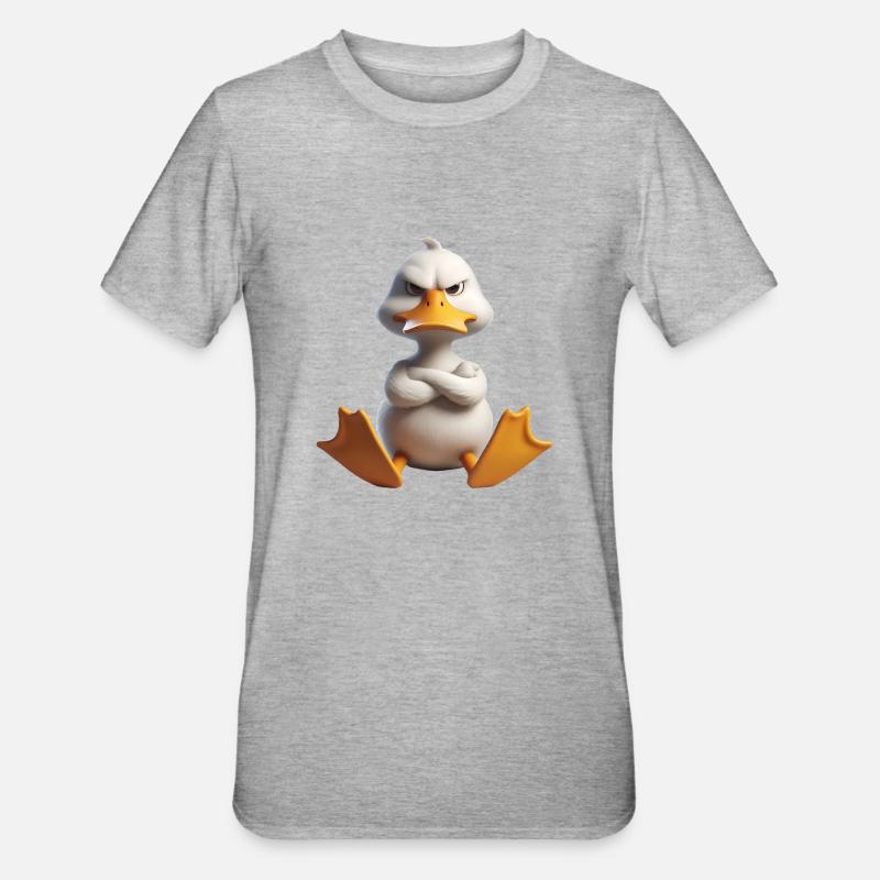 Canard grim 1 - T-shirt polycoton Unisexe - gris chiné