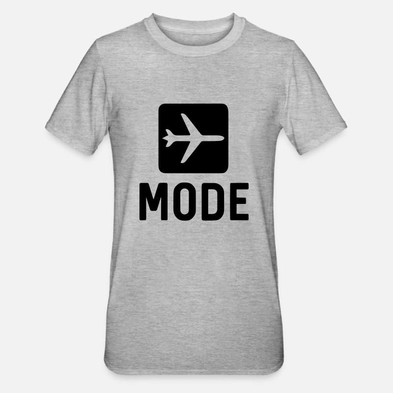 flight mode - Unisex Polycotton T-Shirt - heather grey
