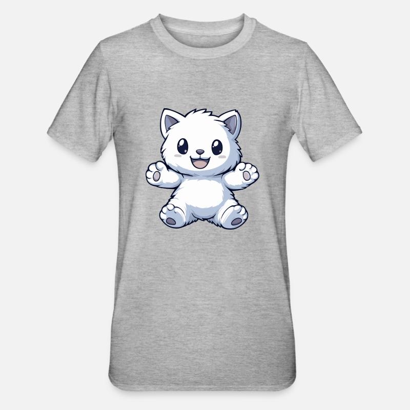 Doudou - chat - T-shirt polycoton Unisexe - gris chiné