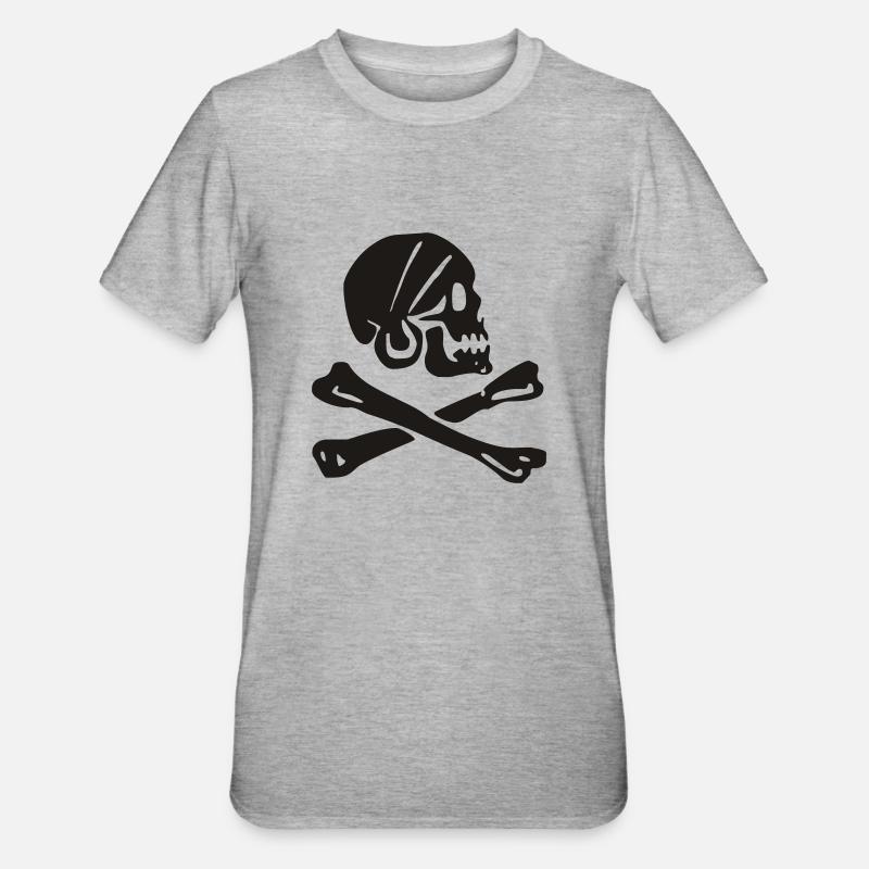 Skull - Unisex Polycotton T-Shirt - heather grey