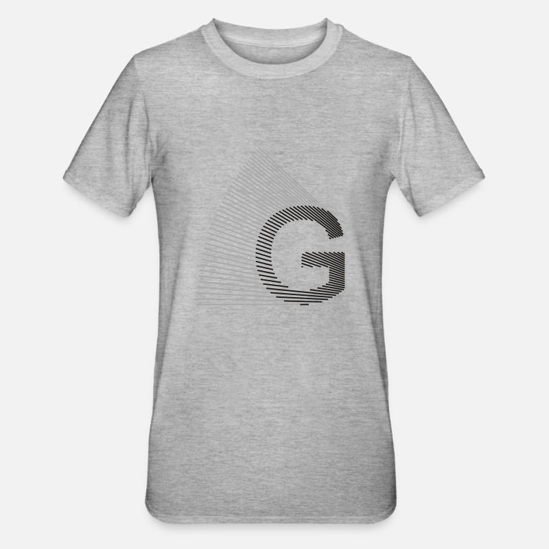 strahlen_typo_G - Unisex Polycotton T-Shirt - Grau meliert