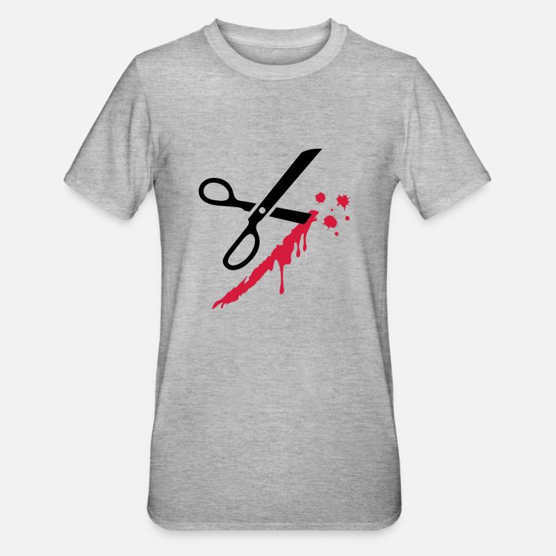 ciseaux - T-shirt polycoton Unisexe - gris chiné