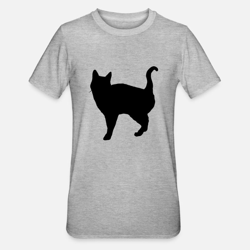 Vector Cat Silhouette - T-shirt polycoton Unisexe - gris chiné