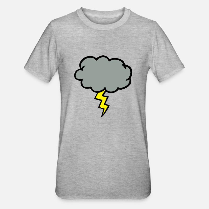 cloud thundercloud lightning thunderbolt - Unisex Polycotton T-Shirt - heather grey