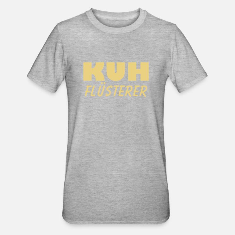 kuh flüsterer - Unisex Polycotton T-Shirt - Grau meliert