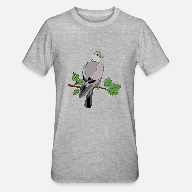 Vogel - Unisex Polycotton T-Shirt - Grau meliert