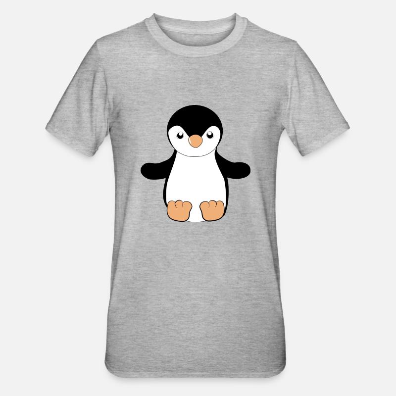 Pinguin - Unisex Polycotton T-Shirt - Grau meliert