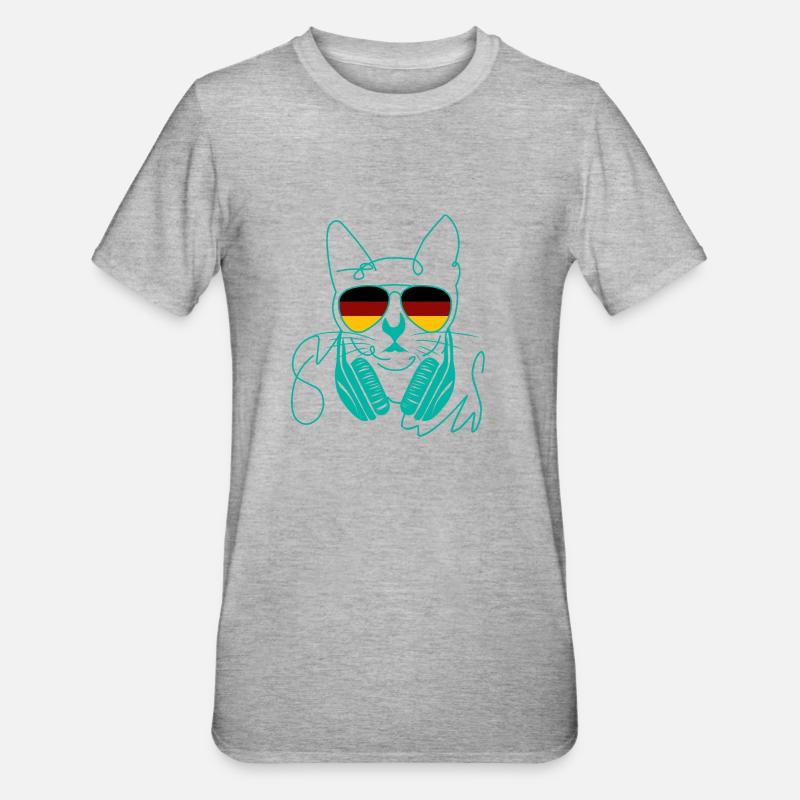 Chat cool - T-shirt polycoton Unisexe - gris chiné