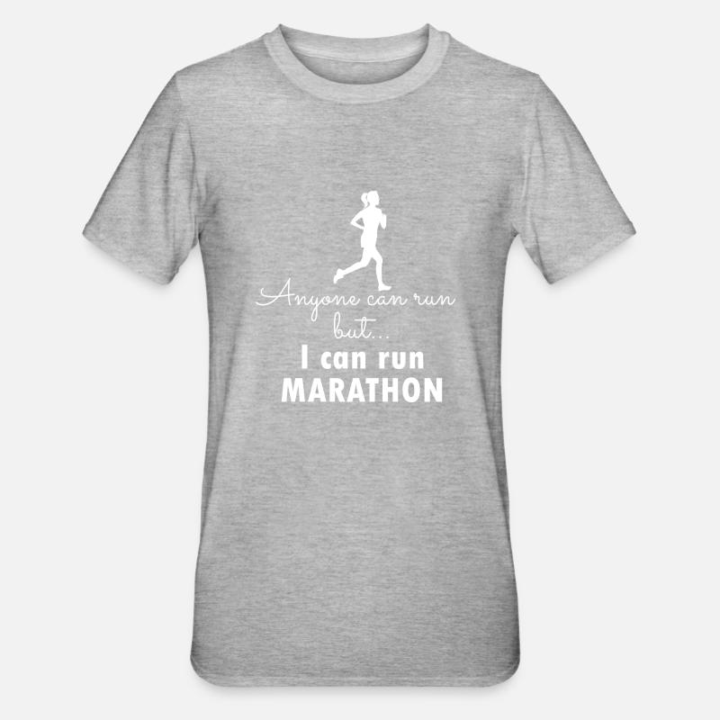 Course de marathon - T-shirt polycoton Unisexe - gris chiné