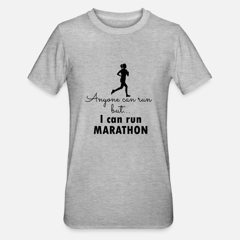 Course de marathon - T-shirt polycoton Unisexe - gris chiné