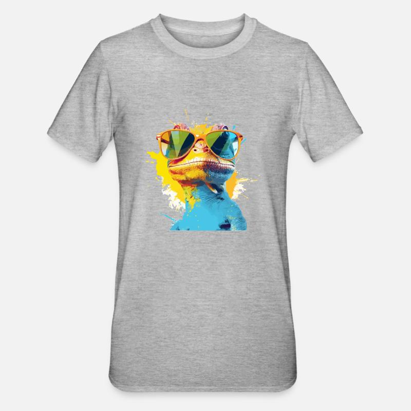 Eton, die Eidechse - Unisex Polycotton T-Shirt - Grau meliert