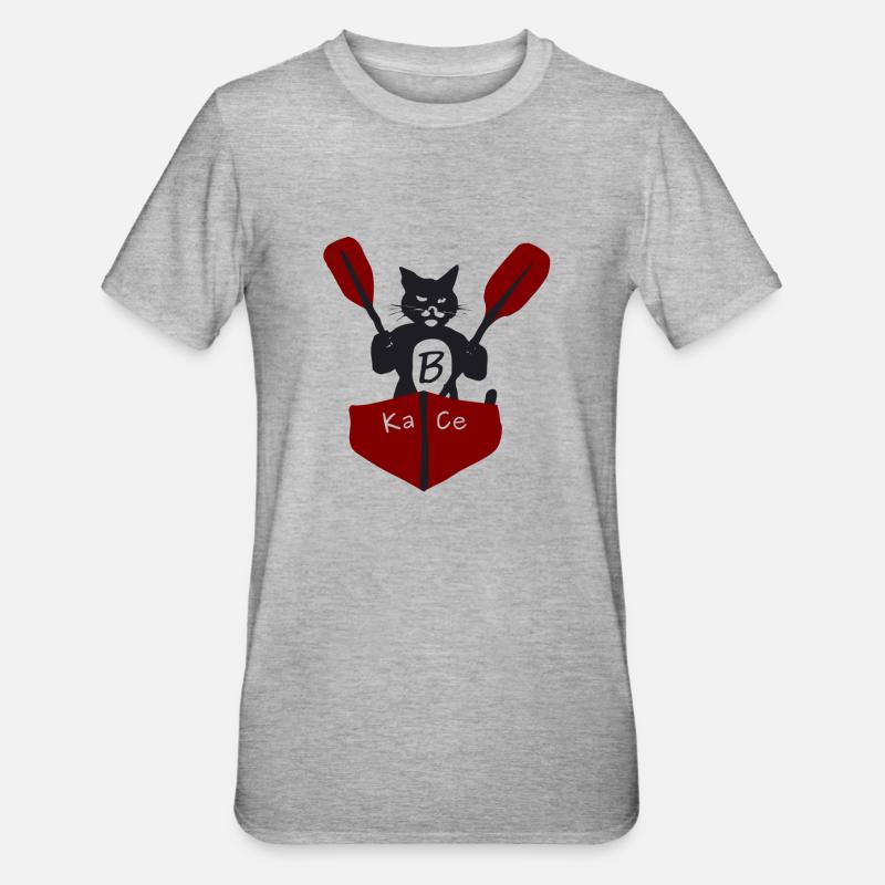 Kace B im Boot - Unisex Polycotton T-Shirt - Grau meliert