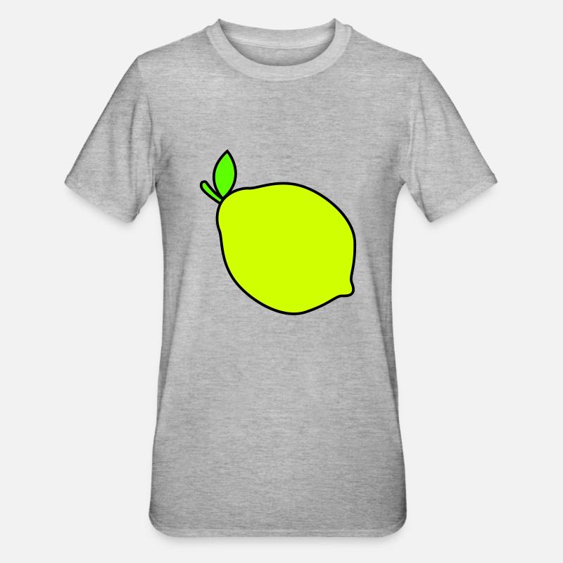 zitrone - Unisex Polycotton T-Shirt - Grau meliert