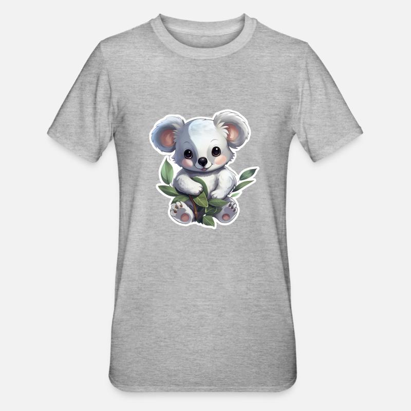 Koala Mignon - T-shirt polycoton Unisexe - gris chiné