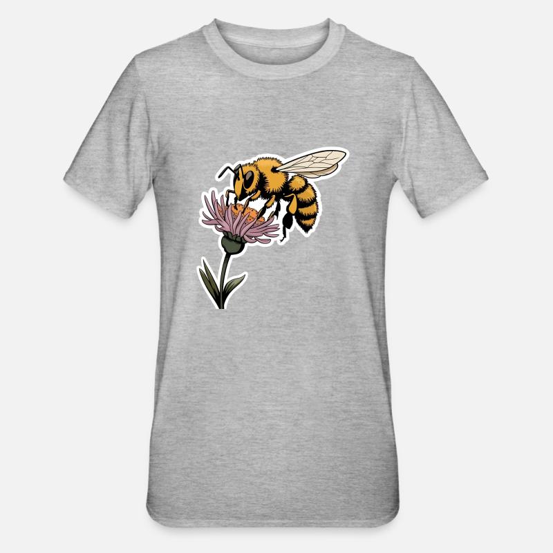 Bee - T-shirt polycoton Unisexe - gris chiné