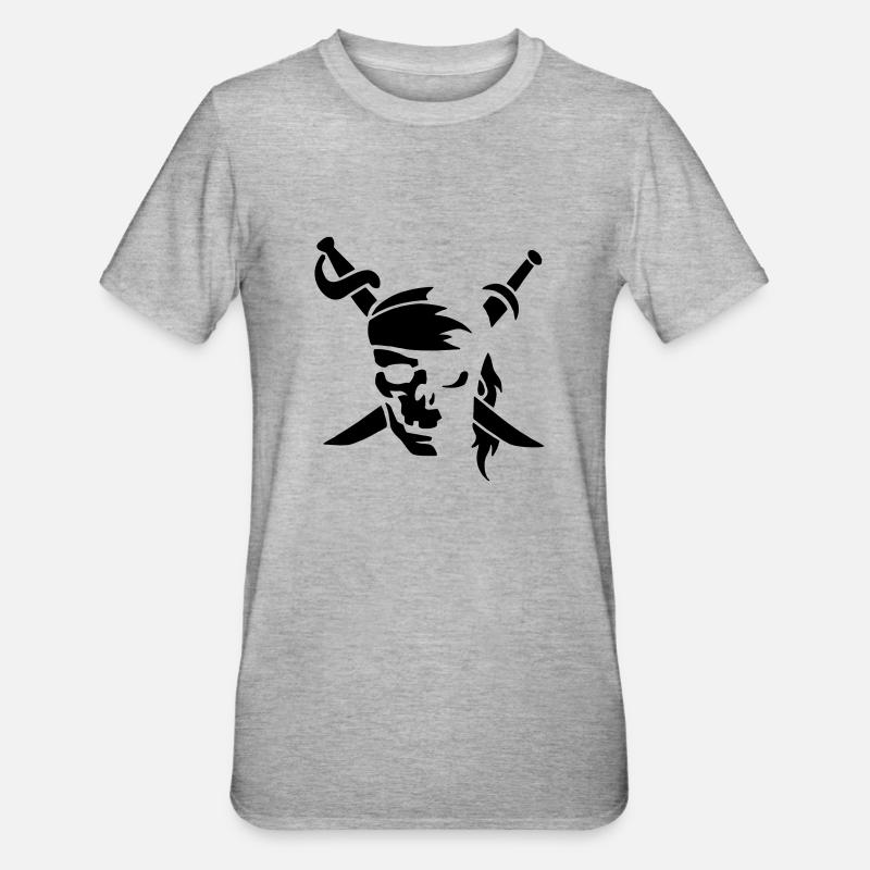 Pirate - Unisex Polycotton T-Shirt - Grau meliert