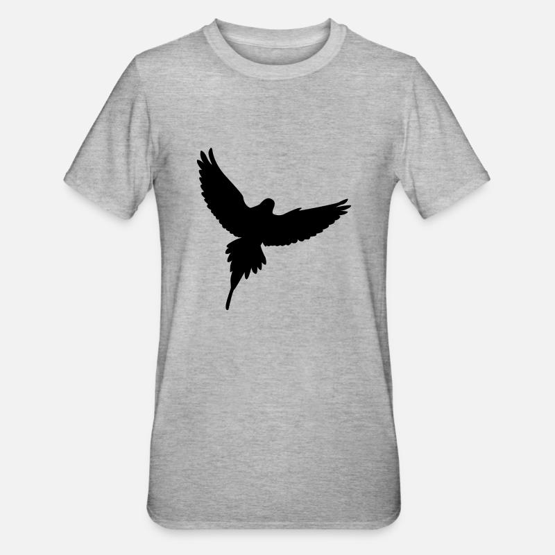 Vogel - Unisex Polycotton T-Shirt - Grau meliert