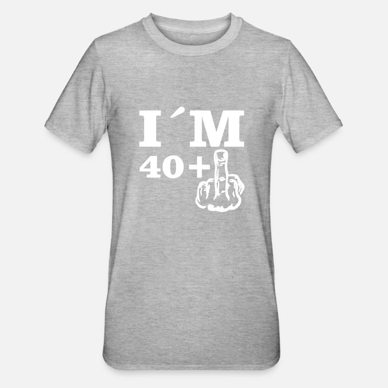 Cadeau Anniversaire Dans 40 plus 1 - T-shirt polycoton Unisexe - gris chiné