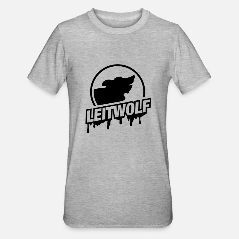 leitwolf_ra1 - Unisex Polycotton T-Shirt - Grau meliert