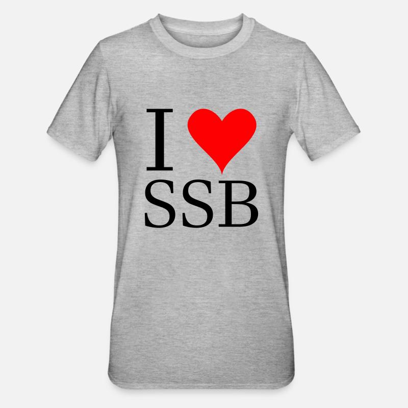 Ich liebe ssb - Unisex Polycotton T-Shirt - Grau meliert