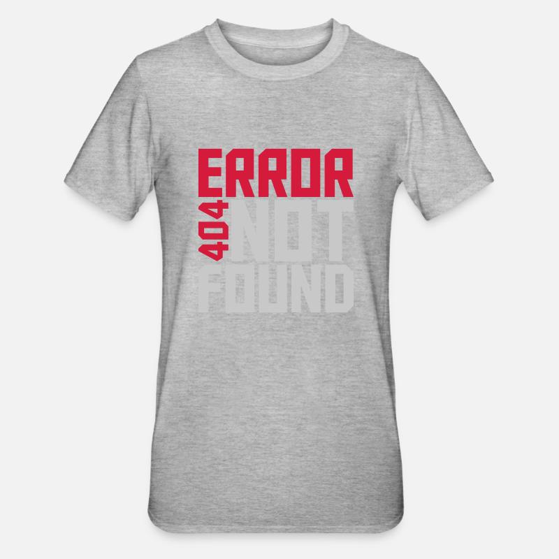 Error 404 not found - Unisex Polycotton T-Shirt - Grau meliert