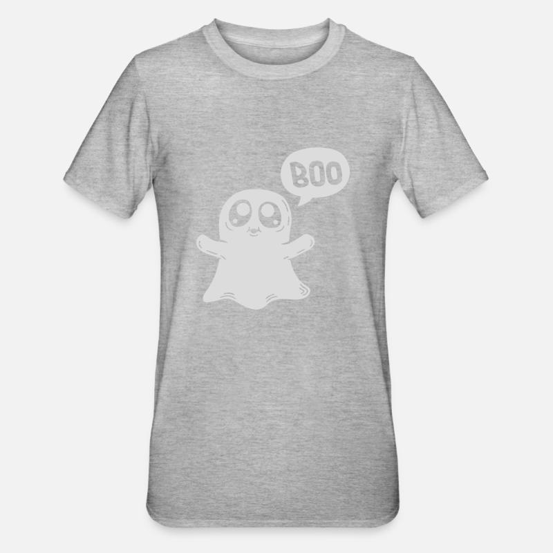 Effrayant Boo Ghost - T-shirt polycoton Unisexe - gris chiné