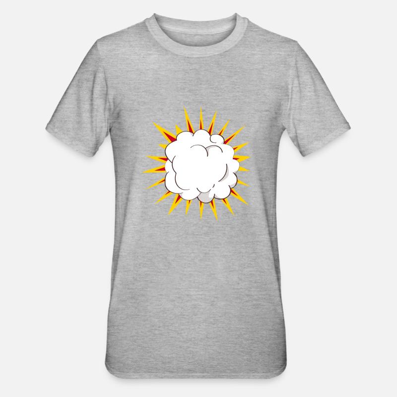 Nuage Cartoon Explosion - T-shirt polycoton Unisexe - gris chiné