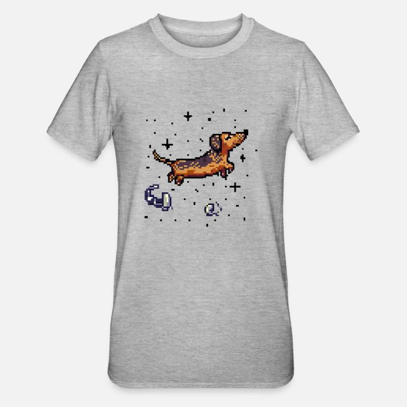 teckel - T-shirt polycoton Unisexe - gris chiné