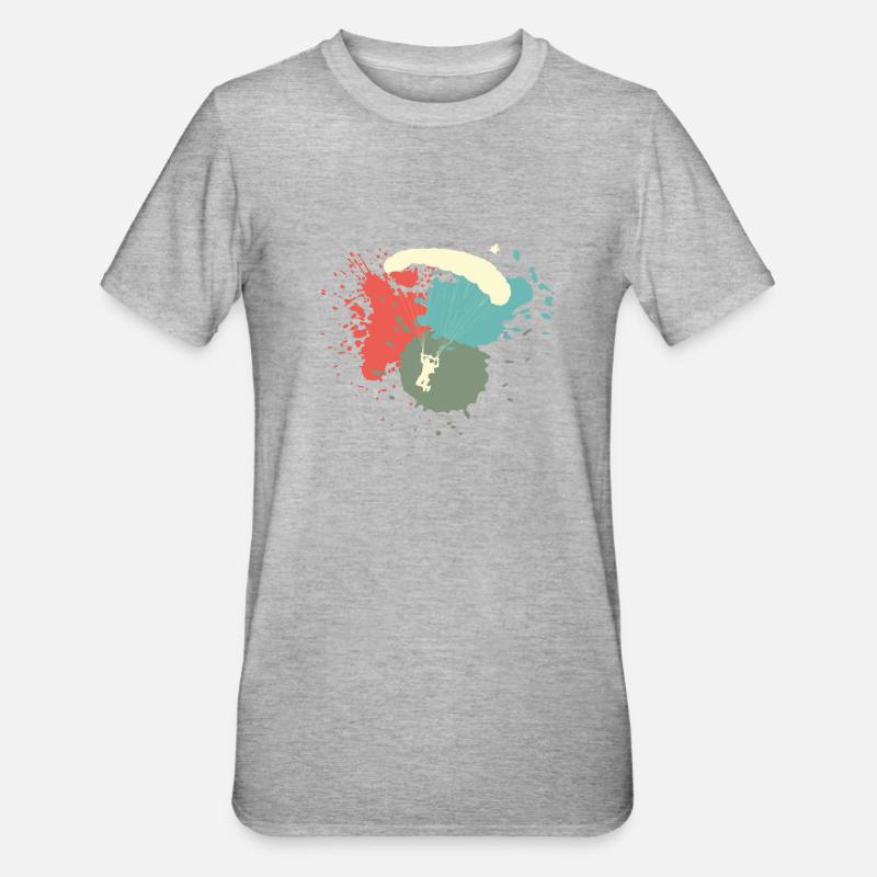 Fallschirm Retro Geschenkidee - Unisex Polycotton T-Shirt - Grau meliert