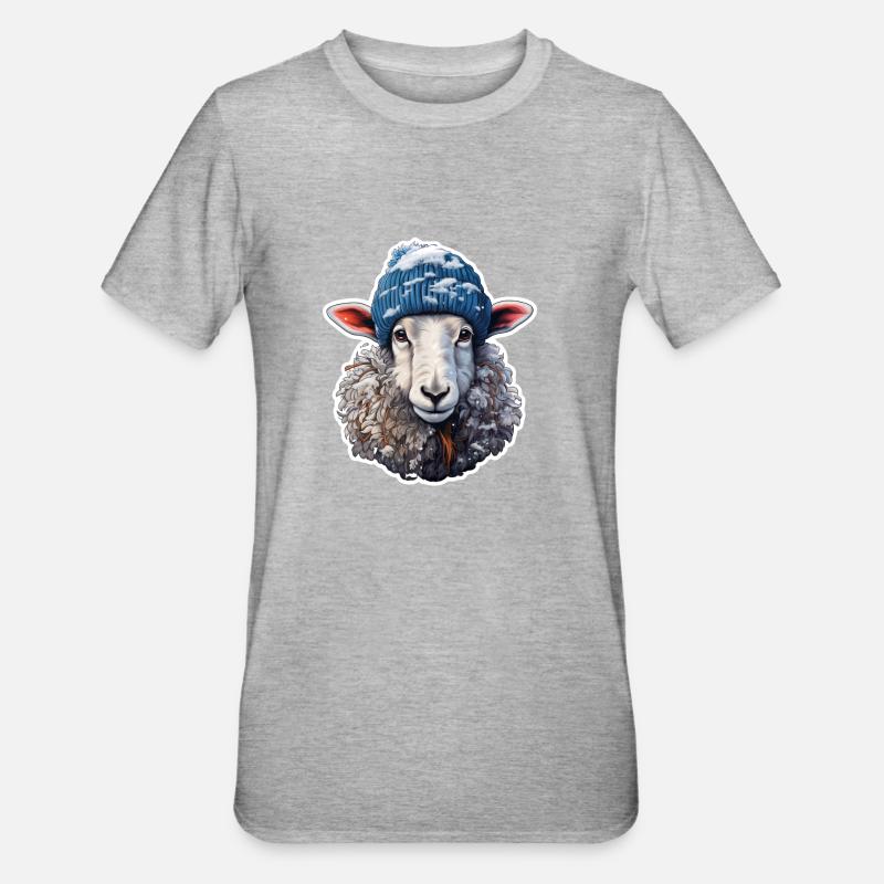 Moutons d’hiver - T-shirt polycoton Unisexe - gris chiné