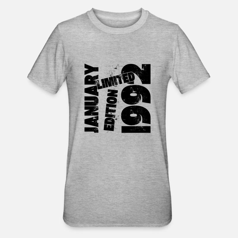 JANVIER 1992 LIMITED EDITION - T-shirt polycoton Unisexe - gris chiné