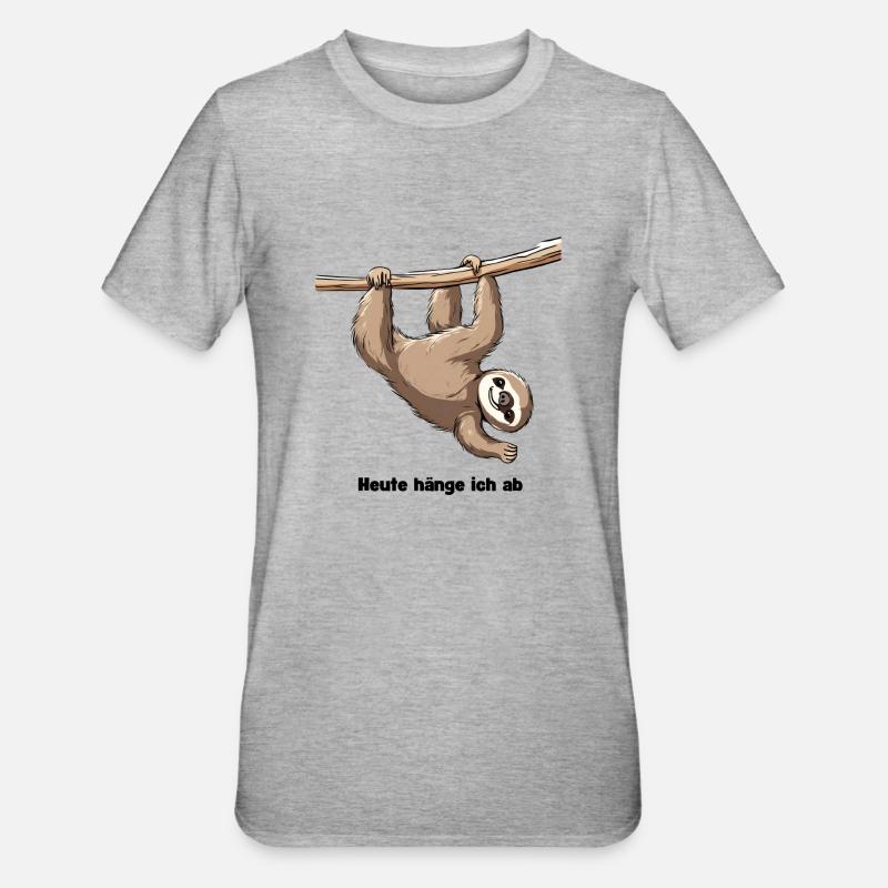 Faultier - Unisex Polycotton T-Shirt - Grau meliert
