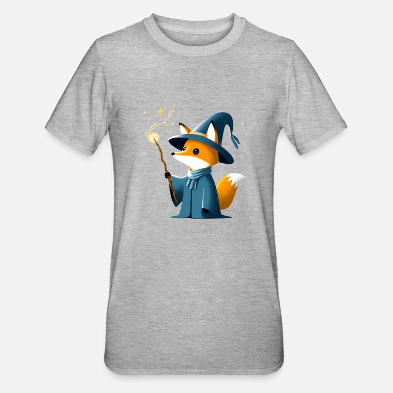 Zauberfuchs - Unisex Polycotton T-Shirt - Grau meliert